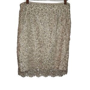 Forever 21 Cream Lace Sequin Mini Skirt NWT